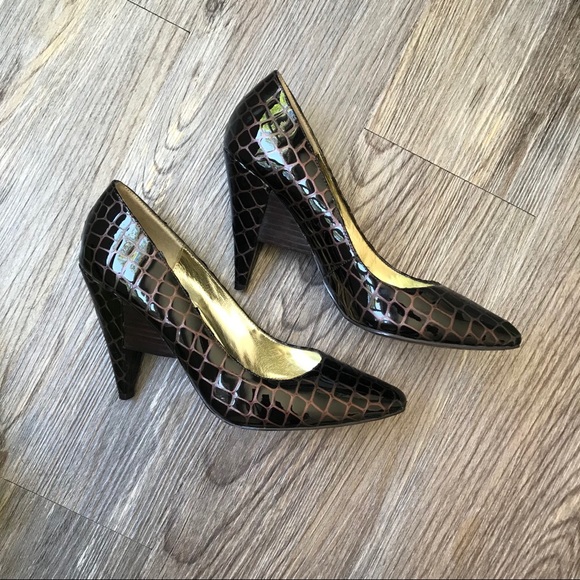 Sam Edelman Patent Croc Heels